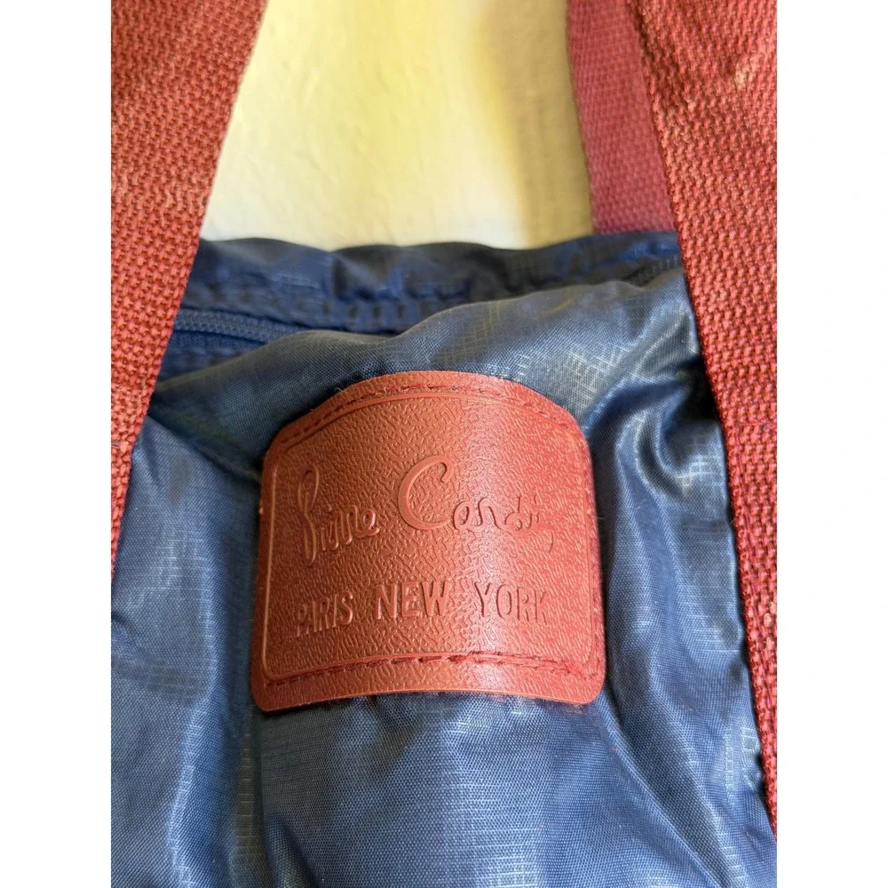 Pierre Cardin Vintage Navy Blue Ripstop Nylon Duffel Bag Weekender Travel Bag